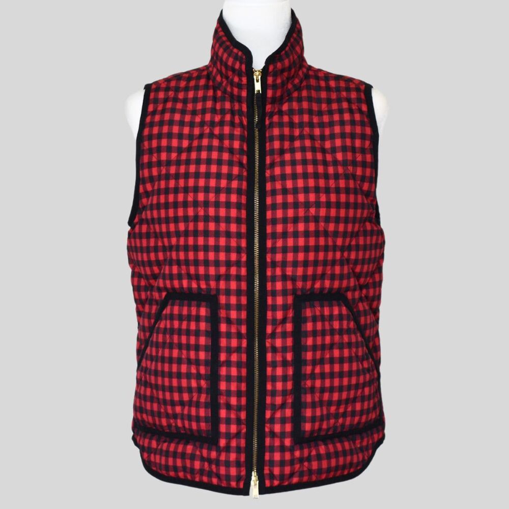 J.CREW Women's Buffalo Check Plaid Vest Size S